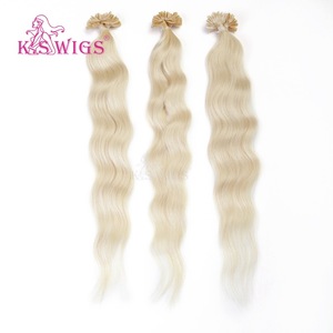 K.SWIGS Extensions de cheveux chinois à kératine U-Tip, ondulation naturelle, lisses, Remy, double trame machine pour tissage, toutes couleurs - Product Image 3