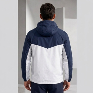 Wholesale Best Selling Customized Men's <b>Canvas</b> Windbreaker <b>Jackets</b> Stand Waterproof Polyester Zip Pockets Elastic Cuffs Casual - Product Image 2