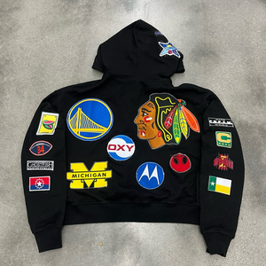 Fournisseur de sweats à capuche avec broderie, sweat à capuche en tissu épais de haute qualité avec des patchs brodés, idéal pour les marques de vêtements en marque privée - Product Image 2