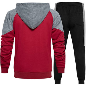 Ensemble de survêtement streetwear pour homme, hiver, uni, deux pièces, pantalon de jogging évasé, 100% coton, à capuche - Product Image 2