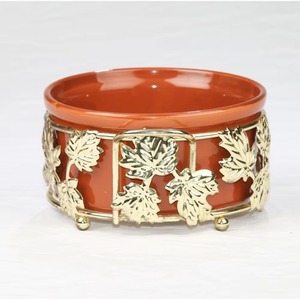 Casseroles en métal d'or merveilleux et pots de réchauffeur de nourriture avec la belle main courbant la conception - Product Image 6