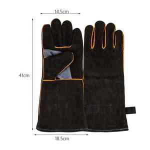 Meilleurs gants de soudage TIG en cuir résistant à la chaleur, gants de travail en daim de vache résistant à la chaleur pour soudeurs - Product Image 3