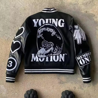 Logo personnalisé Varsity Jacket Manches Broderie Noir Couple College Baseball Hommes Veste Letterman Varisty Jacket