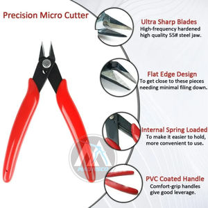 3 Pack Wire <b>Cutters</b> 5 inch Professional Pliers Electronic <b>Flush</b> <b>Cutter</b> Carbon Steel Cutting Nippers for Jewelry Making - Product Image 3