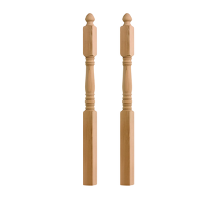 Élégant traditionnel intérieur et extérieur 4245 Newel Posts en bois d'érable massif avec espace Top élégant pour les escaliers - Product Image 1