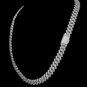 Chaîne à maillons cubains VVS Moissanite ronde 12mm 25 carats plaqué rhodium cadeau de mariage pour homme en argent sterling 925 - Product Image 2