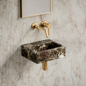 Lavabo en marbre foncé Emperador <span class=keywords><strong>de</strong></span> qualité supérieure, évier en pierre naturelle, meuble <span class=keywords><strong>de</strong></span> <span class=keywords><strong>salle</strong></span> <span class=keywords><strong>de</strong></span> bain moderne <span class=keywords><strong>de</strong></span> luxe, lavabo design - Product Image 1