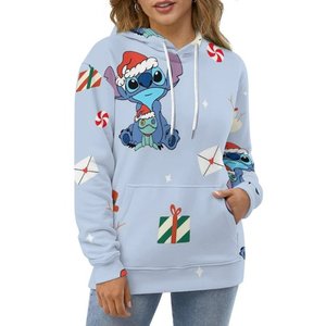 <b>Christmas</b> <b>Hoodies</b> Stitch Snowman Woolen Windproof Breathable Varsity Jacket for Men Women Front Coated Stand Collar Embossed - Product Image 3