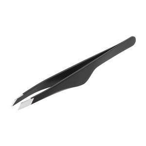 Pince à épiler professionnelle en acier inoxydable à pointe fine, couleur noire, pour l'épilation du visage et des cils - Product Image 1