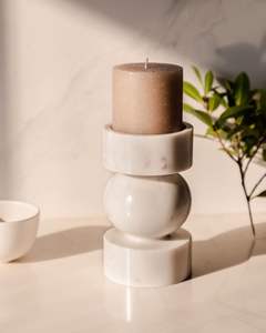 Fabricant de confiance, porte-bougie en marbre léger pour la décoration d'événements, adapté aux mariages, aux fêtes et aux célébrations - Product Image 5