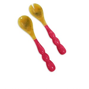 Mirha International Handicraft, ensemble de cuillères en bois naturel de petite taille, serveur à salade, 2 spatules, ustensiles durables faits à la main, congélateur - Product Image 5