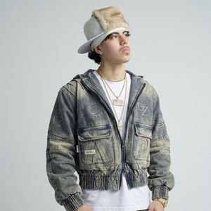 <span class=keywords><strong>Jeans</strong></span> en denim délavé vintage DiZNEW pour hommes, coupe ample, jambe <span class=keywords><strong>large</strong></span>, effet empilé, logo embossé, style streetwear, poches - Product Image 2