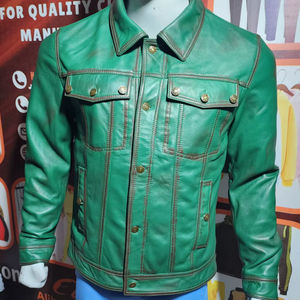 Vestes en cuir personnalisées Mode masculine Vestes en cuir coupe-vent Vestes en cuir de mouton de haute qualité Vêtements de rue - Product Image 1