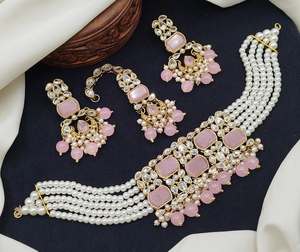 Lixin lujo 3 piezas conjunto de joyería fina letra en forma de O tres capas platino perla collar pendientes pulsera - Product Image 3