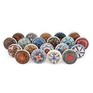 Poignées de porte de placard en céramique de porcelaine vintage multicolores décoratives pour la maison et la cuisine, boutons de tiroir de commode - Product Image 6