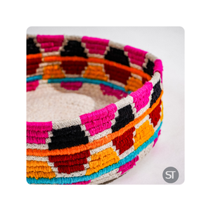 Round Braided Cotton Storage <b>Basket</b> Multi Color Handmade Organizer for Home <b>Laundry</b> Nursery Use Bulk Wholesale Supplier - Product Image 1