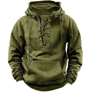 Pull à capuche pour hommes surdimensionné personnalisé poids lourd 250-450 GSM hiver sweat à capuche avec cordon de serrage avec épaule tombante et logo vierge - Product Image 4