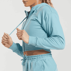 Sweat à capuche de gymnastique élégant pour femmes OEM meilleure qualité séchage rapide vente chaude respirant Logo personnalisé taille XS pour l'hiver - Product Image 2