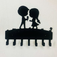 Porte-clés mural en métal, motif alpiniste, décoration d'intérieur, silhouette d'aventurier, crochets de rangement pour entrée, organisateur moderne