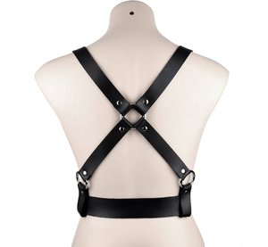 Premium Cross Back Handcrafted Black Leather Body Fashion Arnés Impresionante Artesanía de alta calidad 2017 - Product Image 2