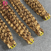 Extensions de cheveux humains bouclés P4/27, mèches brésiliennes, tissage à la machine, double trame, cheveux Remy pour femmes
