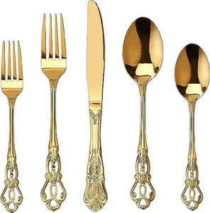 Articles de qualité supérieure Style occidental moderne, métal de luxe, design unique, ensemble de couverts plaqués or pour hôtel, station, restaurant - Product Image 2