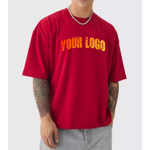 Camiseta Roja Personalizada para Hombre, Nueva Colección 2026, 100% Algodón, Estilo Holgado con Hombros Caídos, Impresión Digital - Product Image 1