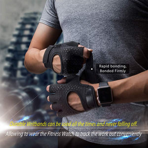 Gants d'entraînement de sport noirs Design antidérapant respirant unisexe avec rembourrage en gel Gants de gymnastique confortables à dragonne réglable - Product Image 3
