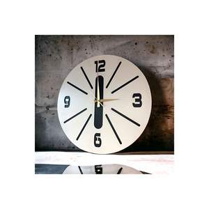 50cm <b>Black</b> Color Wooden <b>Wall</b> Clock with <b>Mirrored</b> Decorative Pattern Unique Gift Idea for Home Decor - Product Image 3