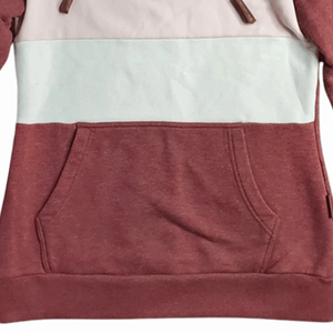 Sudadera con capucha de lana de algodón rosa Burdeos informal para mujer, sudadera transpirable para otoño e invierno con logotipo frontal - Product Image 4