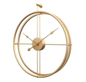 Minimalisme nordique or abstrait décor à la maison horloge murale en métal meilleure qualité Double anneaux cerclés suspendus Vase mural pour le Ramadan - Product Image 1
