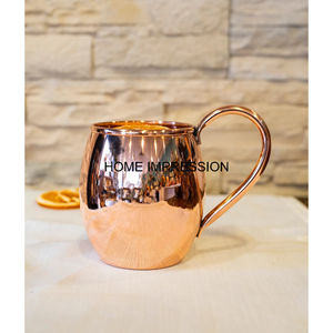 Tasses durables en cuivre pur de Moscou Tasses en cuivre certifiées bénéfiques pour la santé Tasses à bière de style merveilleux Poli brillant - Product Image 1