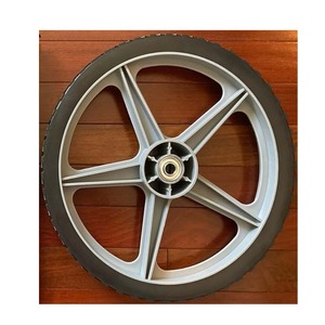 Capacité de charge de roue en plastique à rayons de chariot de cour de tondeuse à gazon 14x1.75 150 lbs - Product Image 1