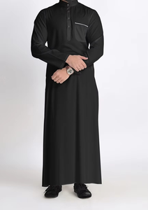Vente chaude style saoudien hommes robe unie prix de gros avec la meilleure qualité personnalisé thobes musulman taille adulte - Product Image 4