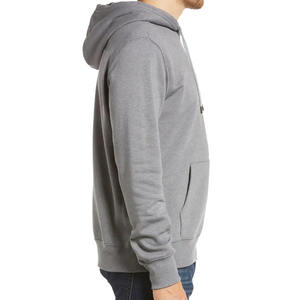 Sweat à capuche en coton mélangé pour hommes pull-over lourd sweat polaire basique uni épaule tombante fabricant OEM Streetwear - Product Image 3