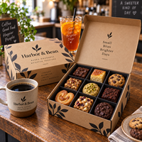 Boîte cadeau chocolat AT PACK personnalisée à 9 compartiments, boîte d'emballage pour desserts en carton alimentaire avec insert pour boulangerie, café