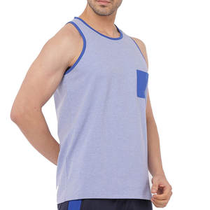 Camiseta sin Mangas Casual de Punto para Hombre de Alta Calidad, Tejido Transpirable de Mezcla de Algodón Suave y Ligero para Entrenamiento y Uso Diario - Product Image 3