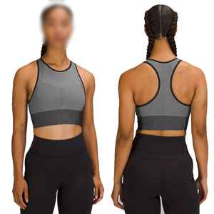Soutien-gorge de sport respirant et anti-transpiration à maintien élevé avec logo frontal simple pour femme, idéal pour l'entraînement, le yoga, la gym et le fitness (vente en gros) - Product Image 1