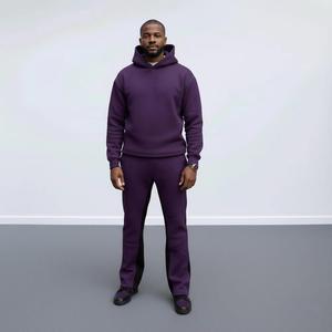 ชุดวอร์มผ้าฝ้ายแท้ 100% ระบายอากาศได้ดี สำหรับฤดูหนาว พิมพ์ลายโลโก้แบบซับลิเมชั่นตามสั่ง เสื้อฮู้ดดี้โอเวอร์ไซส์และกางเกงขายาวสำหรับทุกเพศ - Product Image 1