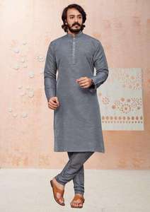 High Quality Banglori Silk <b>Mens</b> Kurta Pyjama For <b>Men</b> Comfortable <b>Festive</b> Attire Stylish Look Modern Silhouette For <b>Festive</b> <b>Wear</b> - Product Image 5