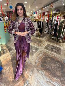 Sari en soie Rangoli pour femmes, style tendance, nouveau, prêt à porter, avec broderie, Koti entièrement brodé, Butta, fabriqué en Inde - Product Image 3