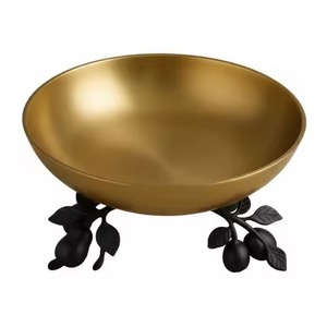 Fruit Serving Bowl For Home Wedding <b>Table</b> <b>Top</b> Decorative Use Fruits Chocolate Serving Bowl With Black Leaf Design Border Base - Product Image 1