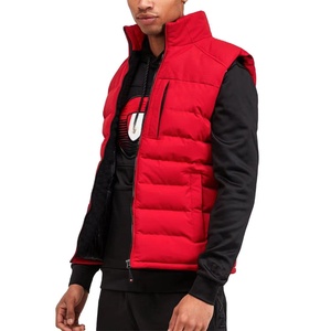 Chaleco acolchado sin mangas para hombre, chaqueta acolchada de lona revestida ligera con cremallera en la parte delantera, cuello levantado, estilo Formal en capas - Product Image 3