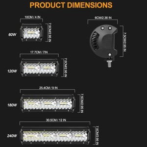 Waterproof LED <b>Light</b> Bar for Trucks Off Road Vehicles Roof Mount Driving <b>Work</b> Lamp - Product Image 5