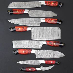 Juego de Cuchillos de Chef de Acero de Damasco de 8 Piezas Nordic Forge, Mangos de Madera, Diseño Ambidiestro, Hojas Hechas a Mano de 67 Capas, OEM Profesional - Product Image 3
