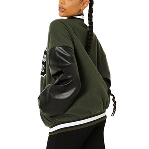 Precio al por mayor, logotipo personalizado, diseño de impresión, venta en línea, ropa de uso informal, chaqueta universitaria para mujer - Product Image 5