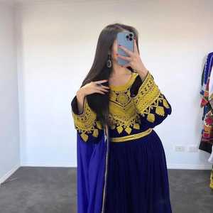 ชุดเดรสอัฟกันคูจิแบบดั้งเดิมสำหรับผู้หญิงเสื้อผ้าแบบชาวอัฟกานิสถานแขนยาวระบายอากาศได้ดีดีไซน์ใหม่2024 - Product Image 5