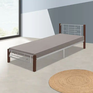 Plate-forme de lit moderne simple BF-107 dernier modèle avec panneau en bois massif en fer et MDF pour chambre à coucher de Malaisie - Product Image 3