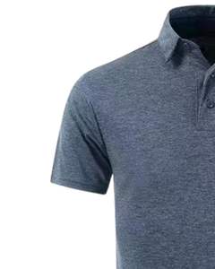 Camisa Polo Personalizada para Hombre en Color Gris Jaspeado, Tela Piqué, Logotipo Personalizado Bordado, Manga Corta, Transpirable, Informal, Uniforme Corporativo - Product Image 3