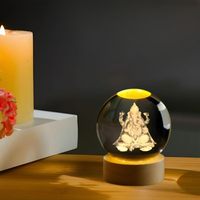 Desidiya - Lámpara Nocturna de Cristal 3D con Base de Silicona LED, Decoración para el Hogar, Regalo de Graduación, Cumpleaños, Diwali, Boda